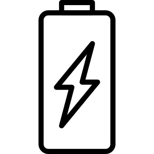 A symbol conveying a charged battery